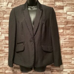 Coldwater creek Chic Black Blazer with White Polka Dots 8